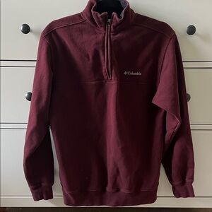 Columbia Men's Deep Burgundy Zip-Up Sweatshirt small